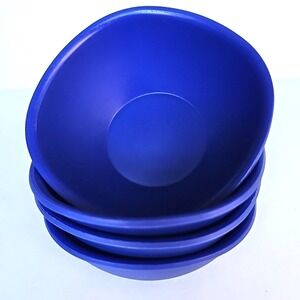 Vintage Tupperware Legacy‎ Blue Pinch Bowls Set of 4 Rice Cereal & Salad 1657